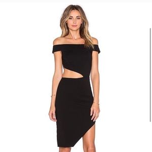 Lovers + Friends Black Asymmetrical Dress